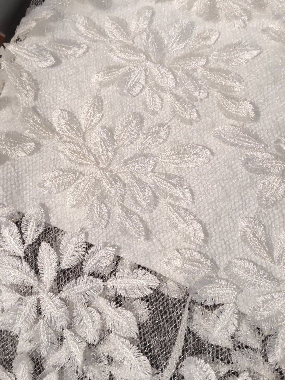 White 3D Floral Lace Maxi Dress size S Bridal bride beach wedding boho, new with - Picture 15 of 16